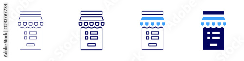 Outlet shopping icon in 4 different styles. Thin Line, Line, Bold, and Bold Line. Duotone style. Editable stroke