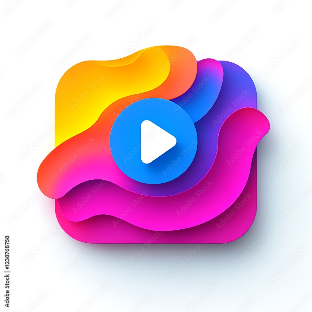 Abstract colorful play button icon. Abstract colorful play button icon.