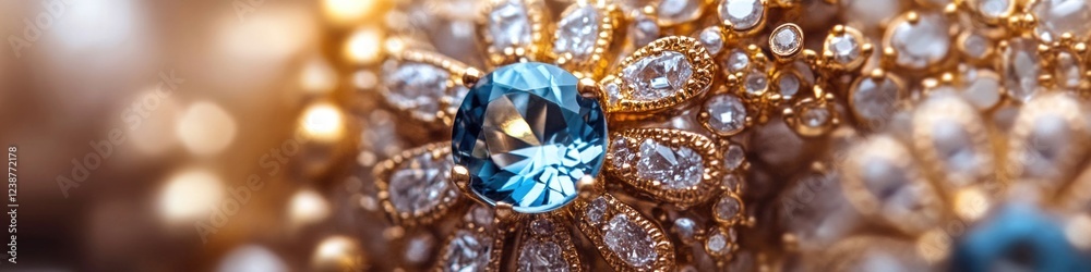 Fototapeta premium A close-up view of a beautiful necklace featuring a blue stone