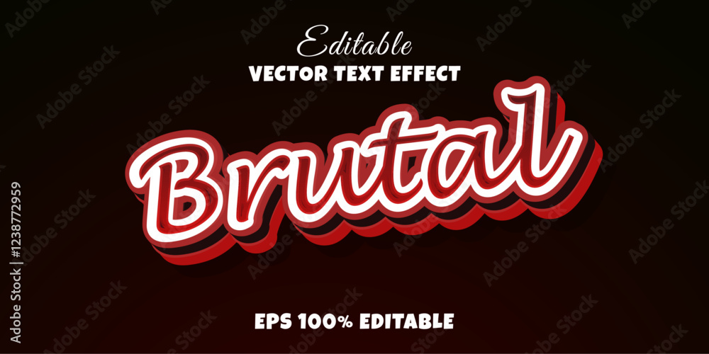 Fototapeta premium Brutal horror text effect editable scary and red text style