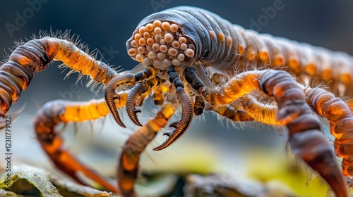 Closeup view of taenia solium pork tapeworm nature biological illustration macro scientific study parasitology insights photo