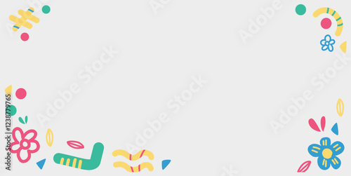 Spring theme background with floral elements on the edges and empty area for text, floral day theme background