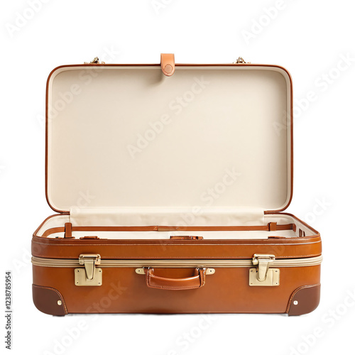 Old suitcase isolated on a white or transparent background