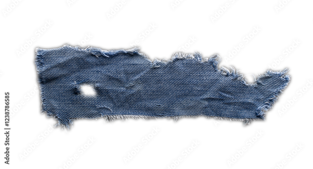 Fototapeta premium jeans. a frayed and torn piece of denim rag