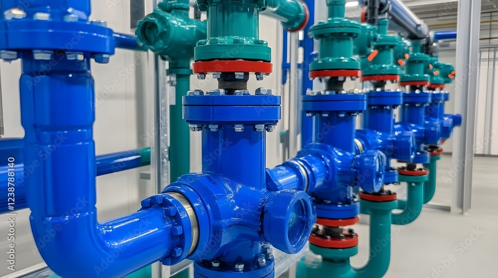 Industrial Pipes and Lubricating Valves Representing Infrastructure Industrial Pipes and Lubricating Valves Representing Infrastructure