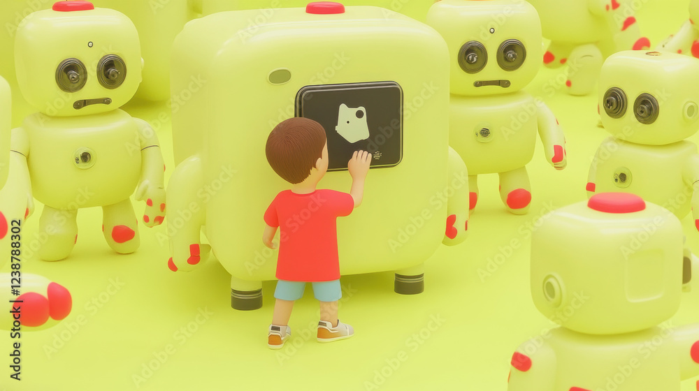 Factory worker 3D, Futuristic factory worker concept image showcasing high fidelity design in a vibrant setting. Factory worker 3D, Futuristic factory worker concept image showcasing high fidelity design in a vibrant setting.