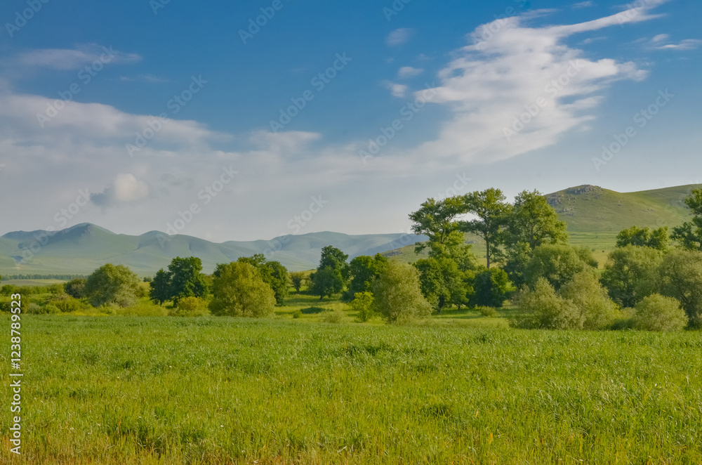 farmlands and Lesser Caucasus mountains around Bovadzor village (Lori province, Armenia) farmlands and Lesser Caucasus mountains around Bovadzor village (Lori province, Armenia)