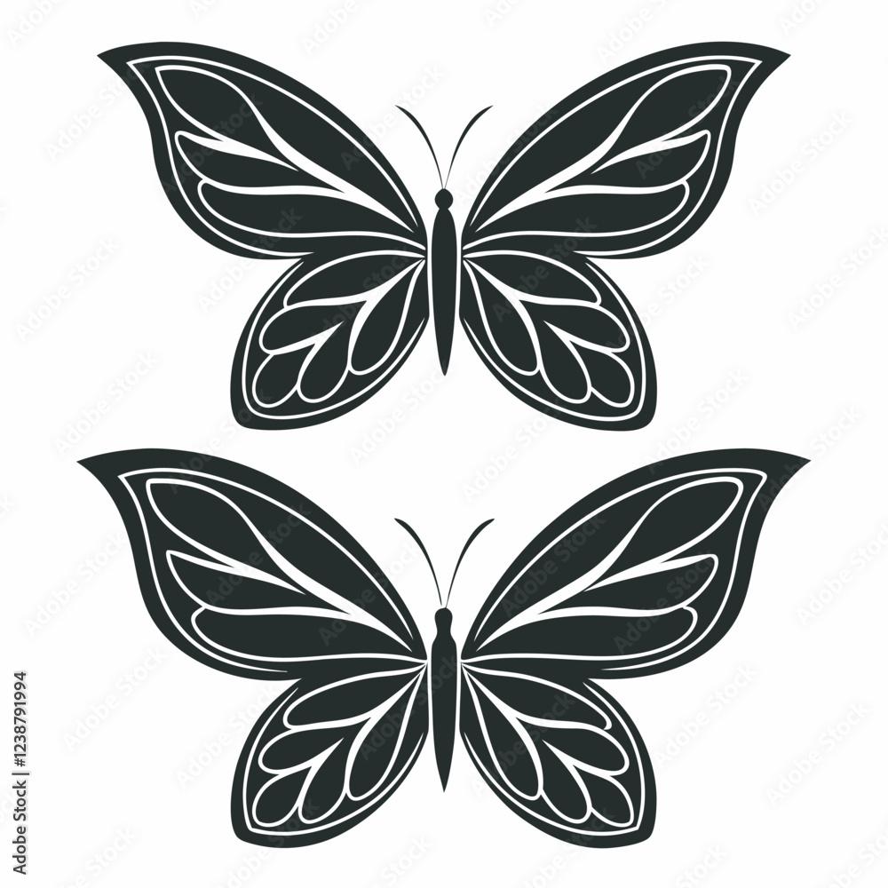 Fototapeta premium Butterfly vector silhouette