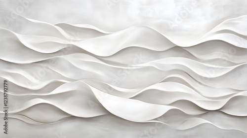 Abstract Waves of Texture in Soft White Tones on a Light Background