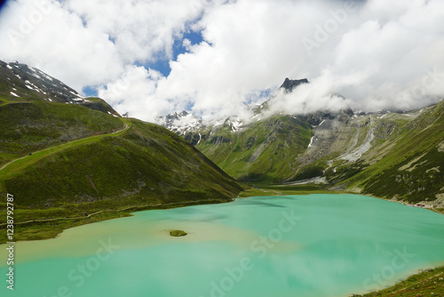 Rifflsee lake in the Austrian Alps photo