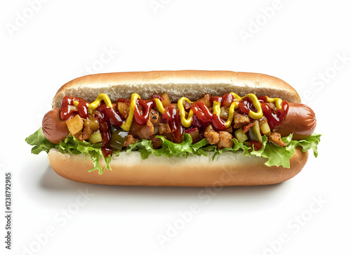 Delicious Hot Dog with Toppings photo