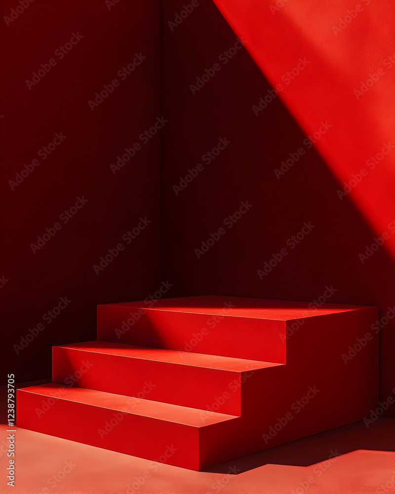 Obraz premium Red Steps Minimalist Abstract Photography