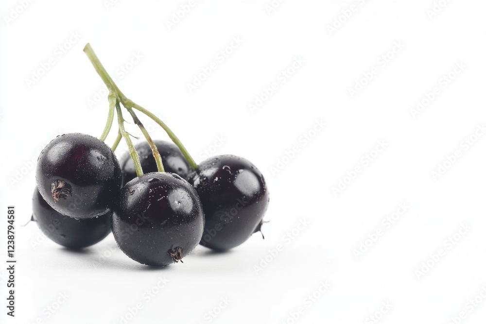 A cluster of ripe cherries resting on a clean, white surface A cluster of ripe cherries resting on a clean, white surface