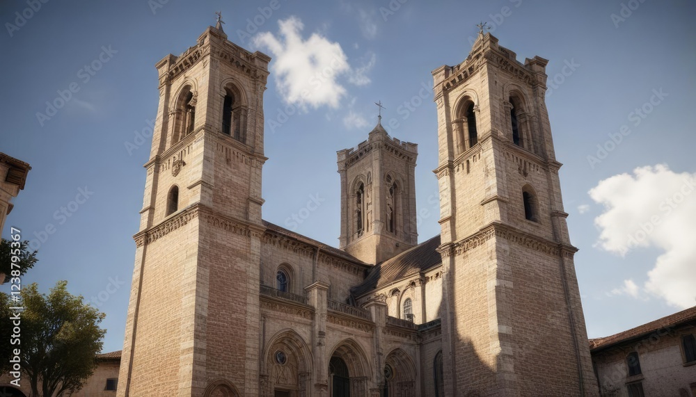 The imposing central tower of the Church of San Francesco , tower, historic The imposing central tower of the Church of San Francesco , tower, historic