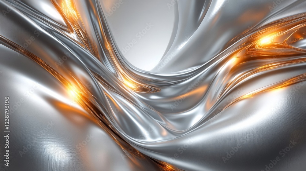 Obraz premium Silver and Gold Metallic Fabric Drape Abstract Background