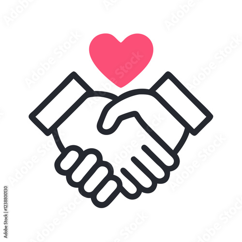 Handshake with Heart Icon