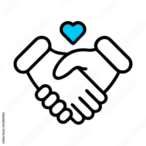 Handshake with Heart Icon