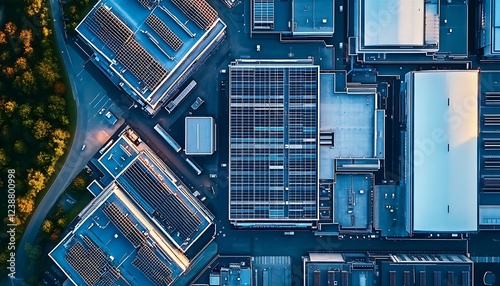 Aerial view of a large enterprise data center campus. 


