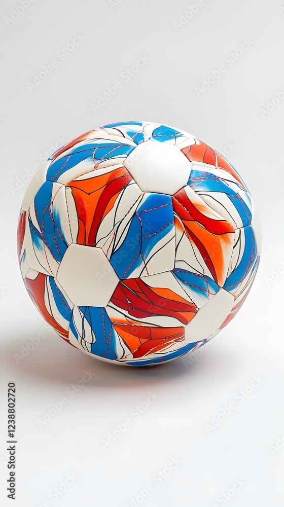 69. A soccer ball with visible stitching on a clean white background 69. A soccer ball with visible stitching on a clean white background