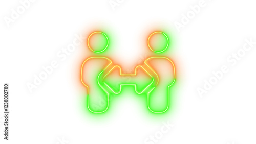 Neon people arrows icon brown green color glowing with transparent background Free Download Neon people arrows icon brown green color glowing with transparent background - GFXLoad