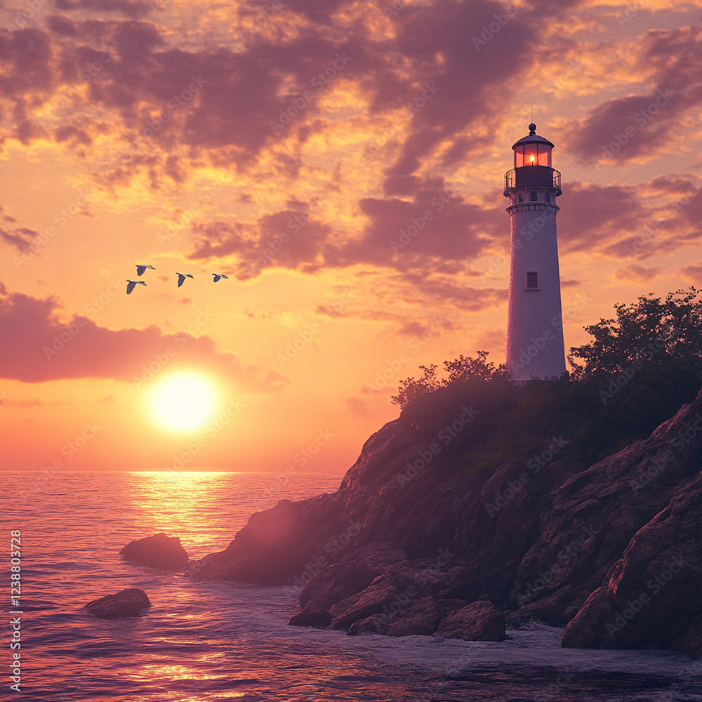 Lighthouse at sunset 5 Lighthouse at sunset 5
