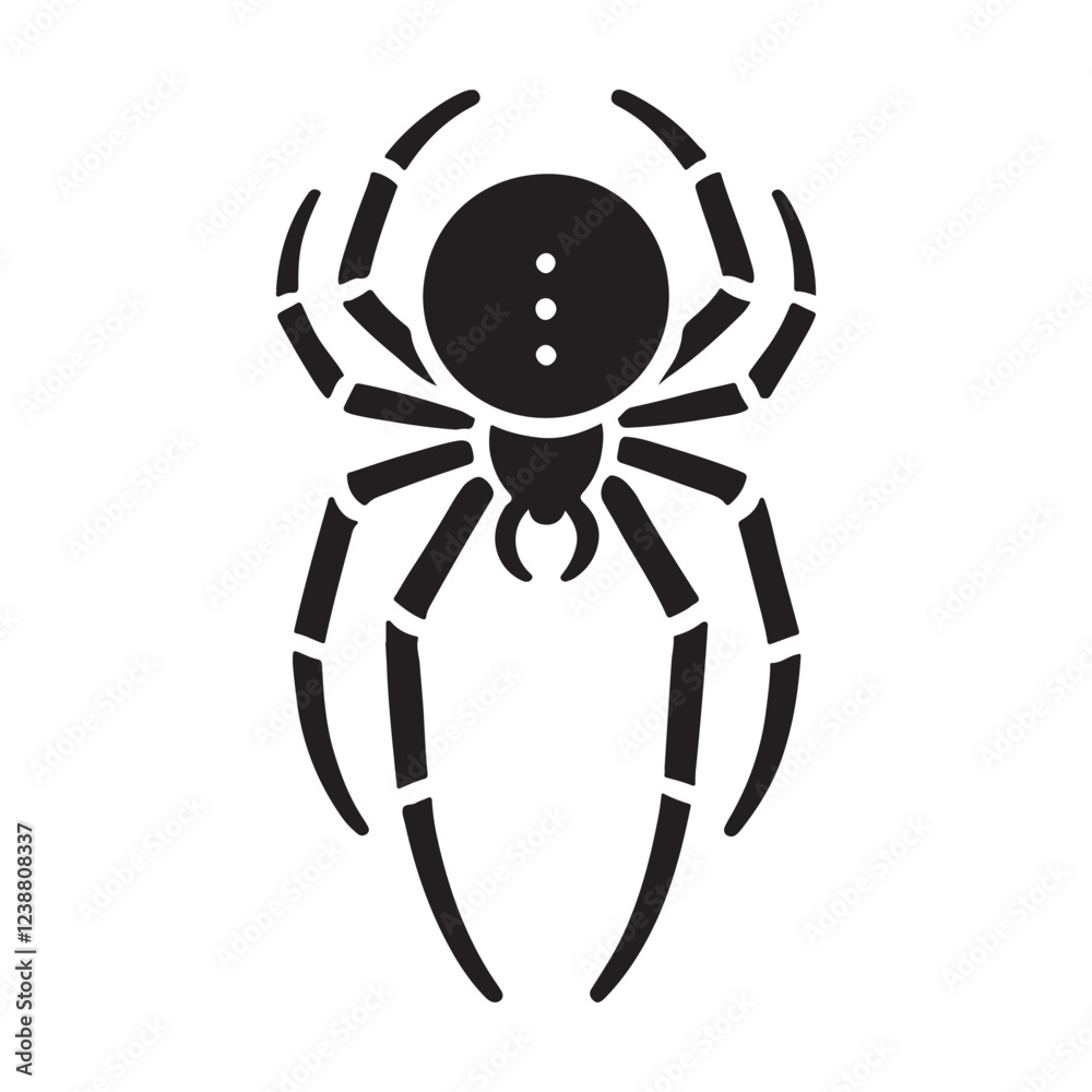 Black Silhouette Spider Illustration Vector Graphic Black Silhouette Spider Illustration Vector Graphic