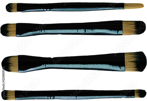 A set of artistic and creative brush elements in black paint.

