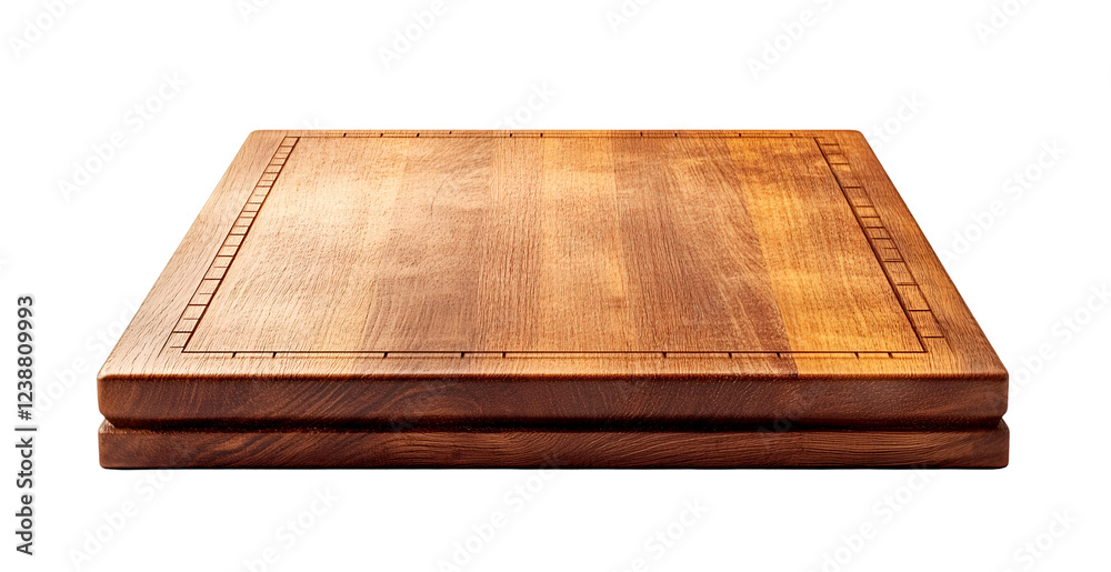 A rustic and charming square-shaped wooden cutting board made of solid wood, featuring a natural wood grain texture and a decorative border, perfect for displaying food or crafting projects. A rustic and charming square-shaped wooden cutting board made of solid wood, featuring a natural wood grain texture and a decorative border, perfect for displaying food or crafting projects.