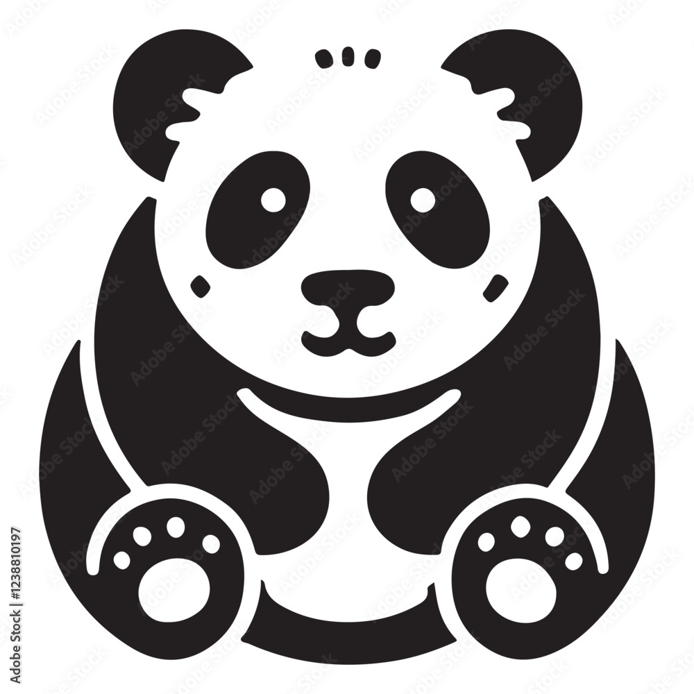 Cute Panda Silhouette Illustration for Adorable Designs Cute Panda Silhouette Illustration for Adorable Designs