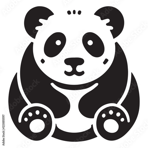 Cute Panda Silhouette Illustration for Adorable Designs
