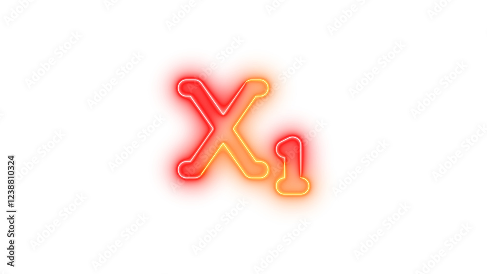 Neon subscript icon brown red color glowing with transparent background Neon subscript icon brown red color glowing with transparent background