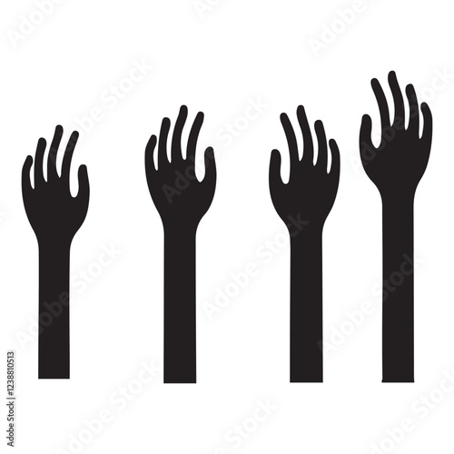 Spooky Silhouette Hands Reaching Up Illustration