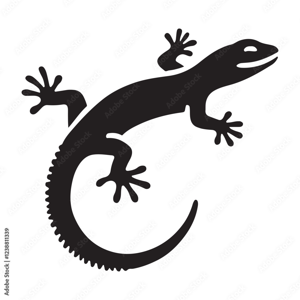 Fototapeta premium Cool Gecko Silhouette Illustration Vector Graphic Art