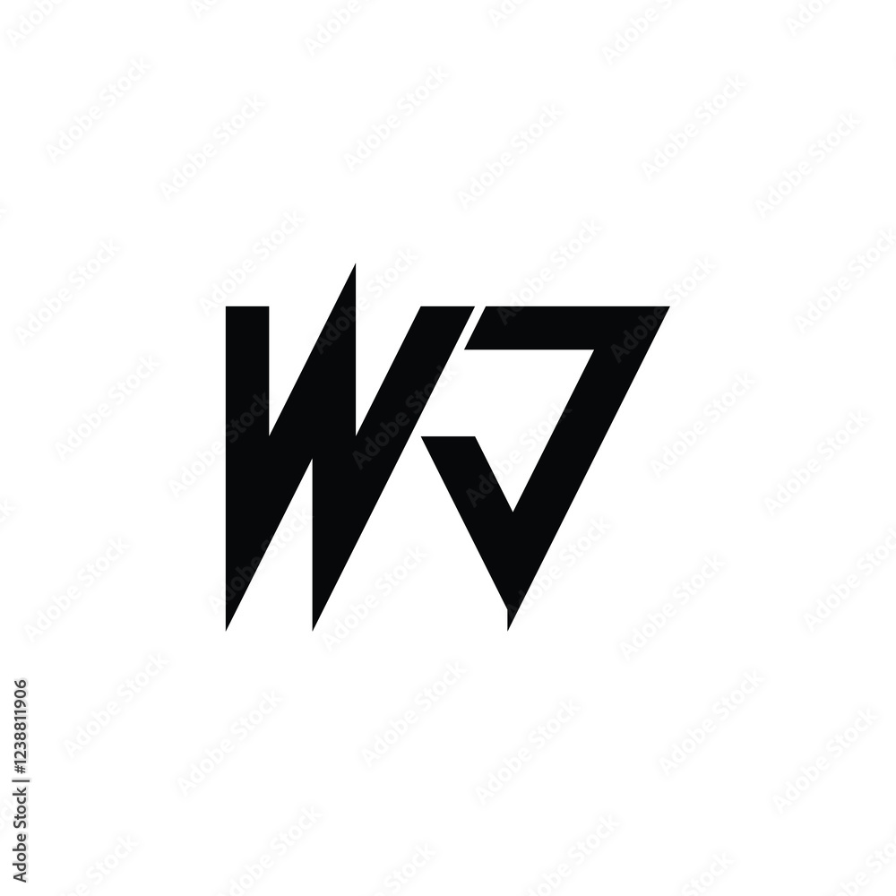 WJ monogram logo design letter text name symbol monochrome logotype alphabet character simple logo WJ monogram logo design letter text name symbol monochrome logotype alphabet character simple logo