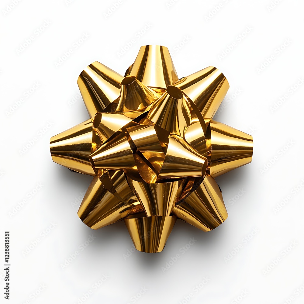 Golden gift bow on white background. Golden gift bow on white background.