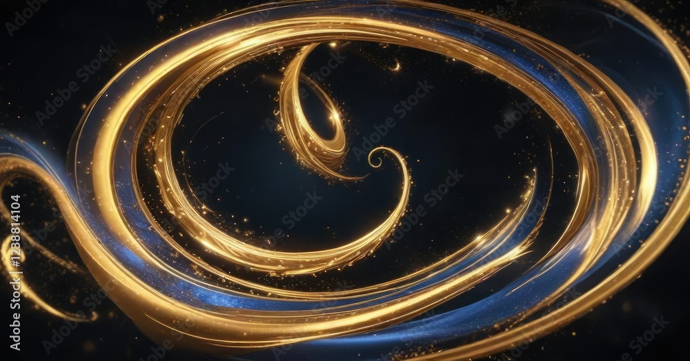 swirling blue and gold swirls with glittering golden sparks in a wavy motion, shimmering, blue and gold, sparkly swirling blue and gold swirls with glittering golden sparks in a wavy motion, shimmering, blue and gold, sparkly