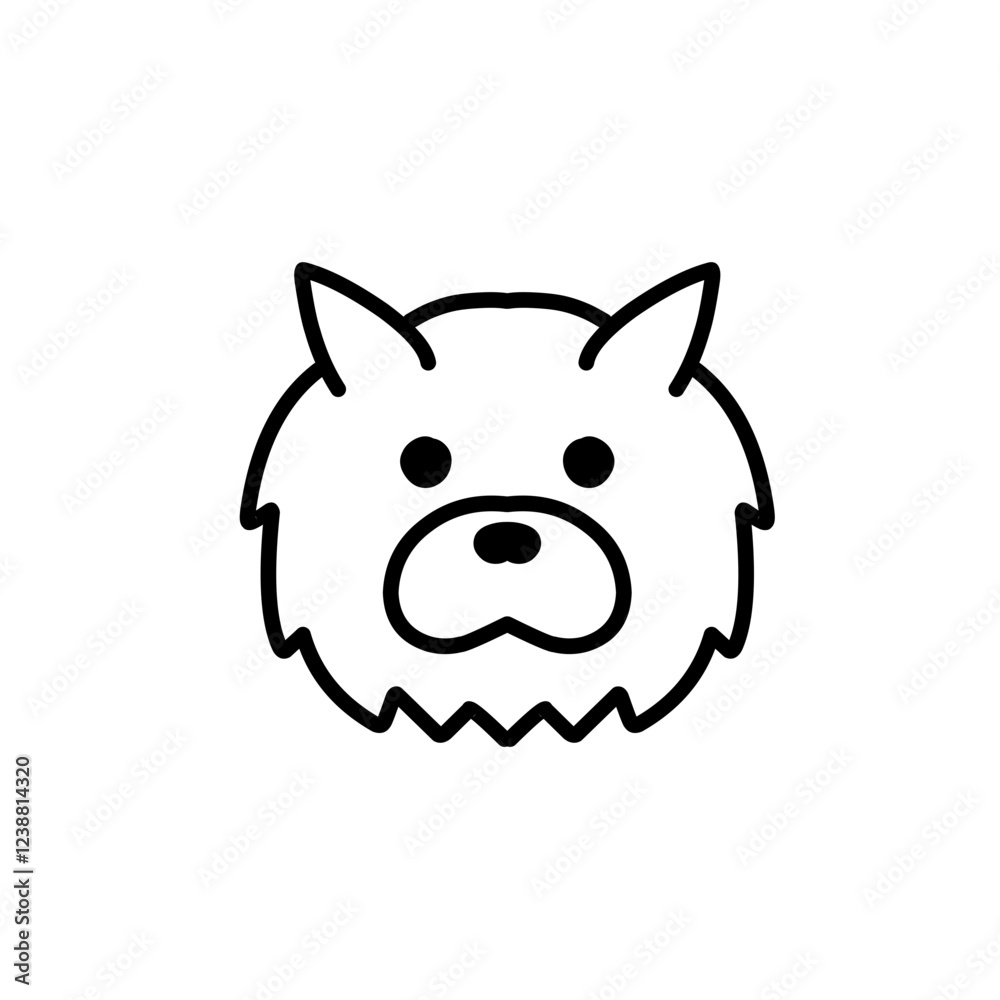 outline of the dog's head outline of the dog's head