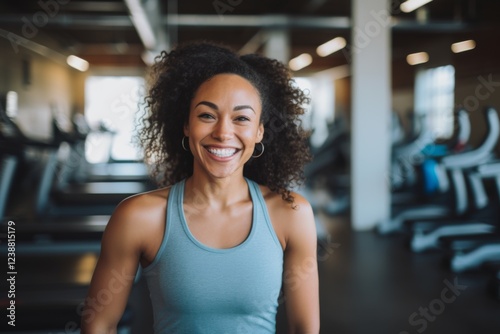 Young female African American fitness trainer in a gym Free Download Young female African American fitness trainer in a gym - GFXLoad