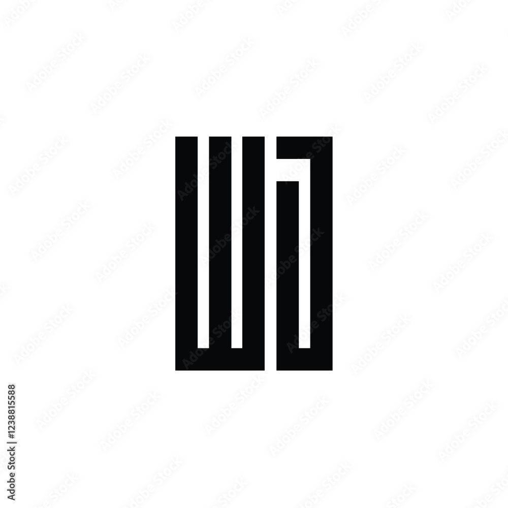 WJ monogram logo design letter text name symbol monochrome logotype alphabet character simple logo WJ monogram logo design letter text name symbol monochrome logotype alphabet character simple logo