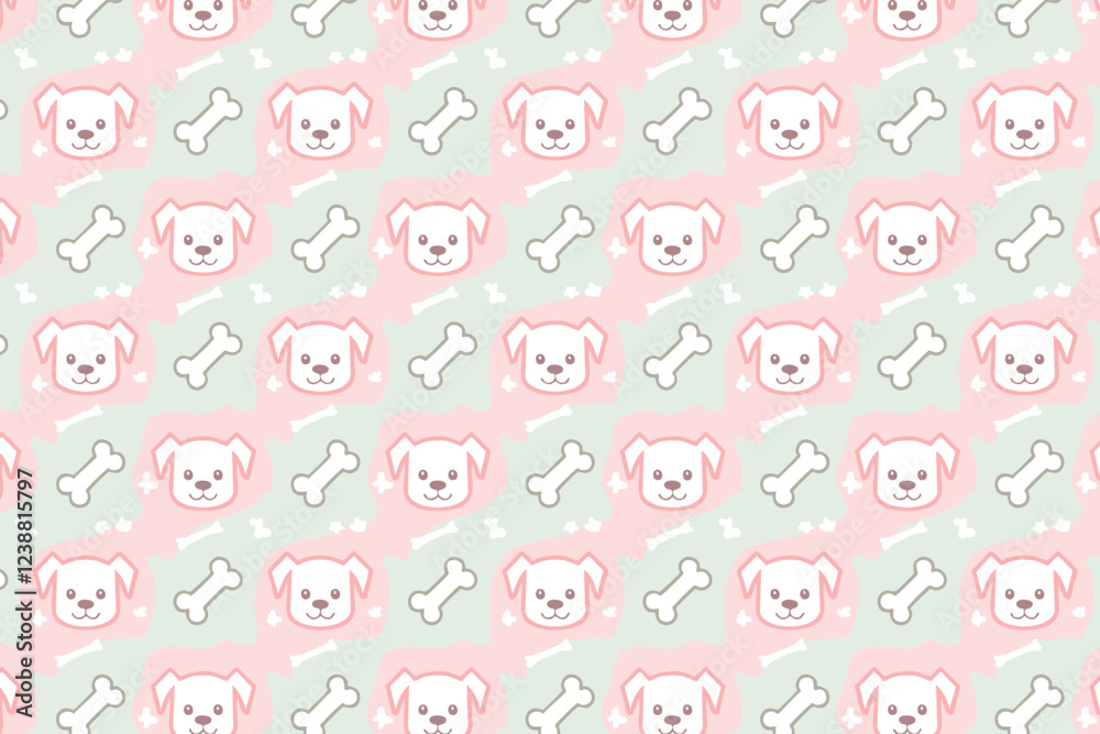 Dog and bone pattern background flat style illustration design Dog and bone pattern background flat style illustration design