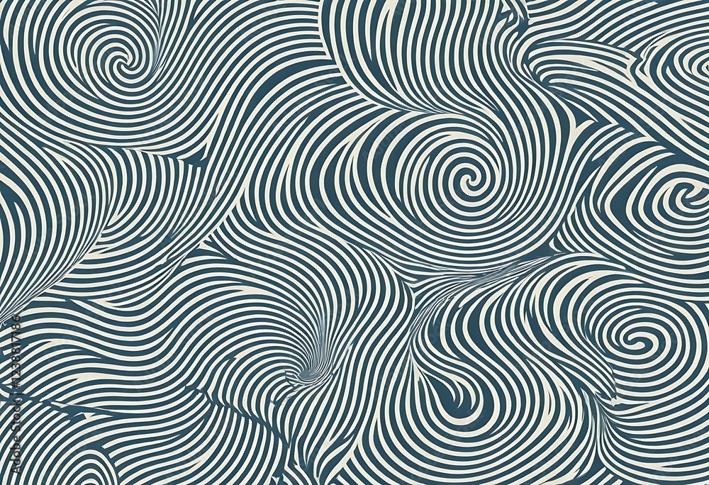 Fototapeta premium Abstract Swirling Lines Pattern Design Illustration