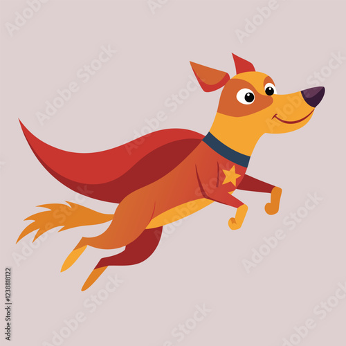 Cute super wolf cartoon vector illustration.