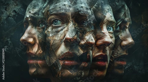 Fragmented expressions  a visual representation of confusion and dissociation in complex ptsd photo