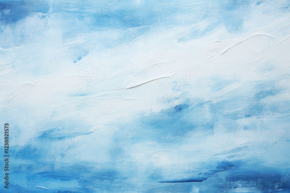 Obraz premium Vibrant blue oil painting with rich texture creating a wave-like effect representing calmness and tranquility in an abstract form