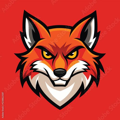 angry fox head mascot logo