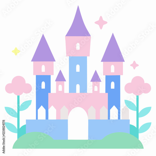 fairy tale castle vector illustration