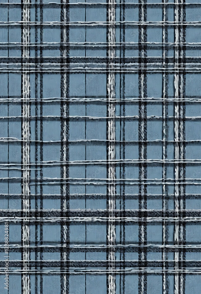 Abstract Blue Plaid Pattern Background Texture
