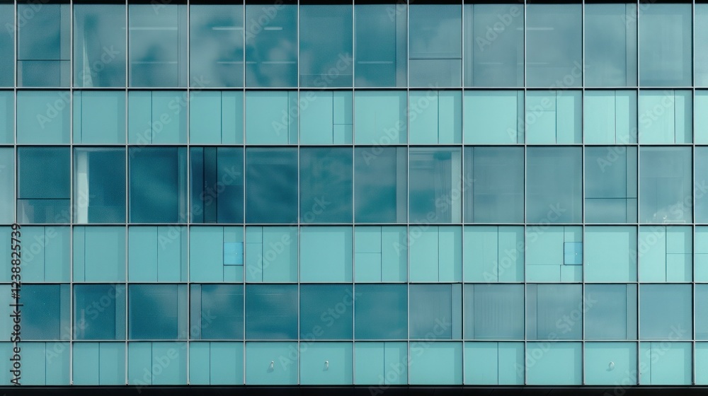 A modern office building facade with large glass windows. A modern office building facade with large glass windows.