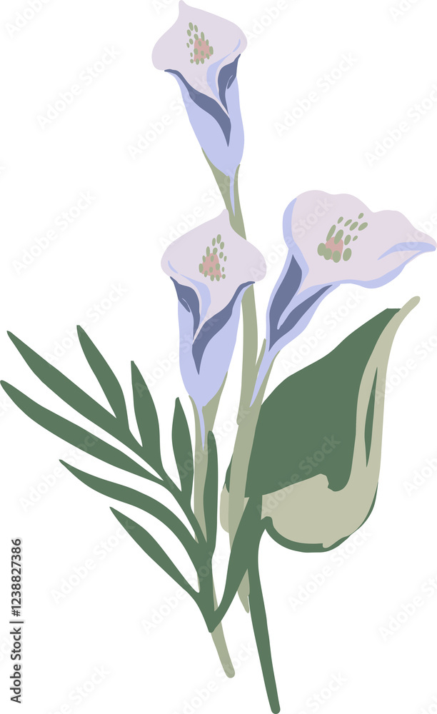 Obraz premium A cute composition of isolated illustrations in a modern style on a transparent base.Digital illustration is perfect for creating cards, invitations for Valentine's Day,Wedding,Birthday,Mother's Day