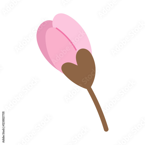 Spring blossom. Unopened flower bud. Vector illustration